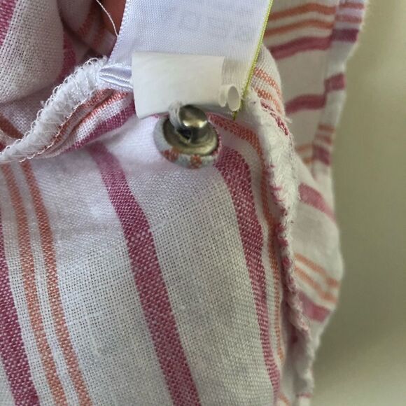 M&s COLLECTION Pure Linen Striped Ruffle Top - Picture 8 of 9